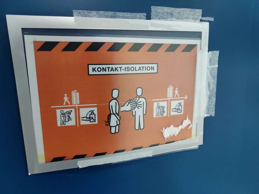 Hinweisschild Kontakt-Isolation